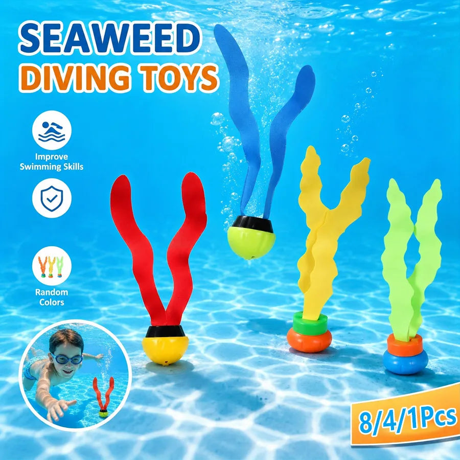 Kids Diving Seaweed Pool Toys | 1/4/8-Pack Swim Training Pool Dive Toys QXL