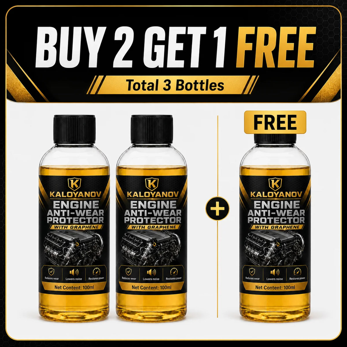 Graphene Engine Oil Additive 100ml | Anti-Wear Protector Engine Oil Additive QXL 3PCS