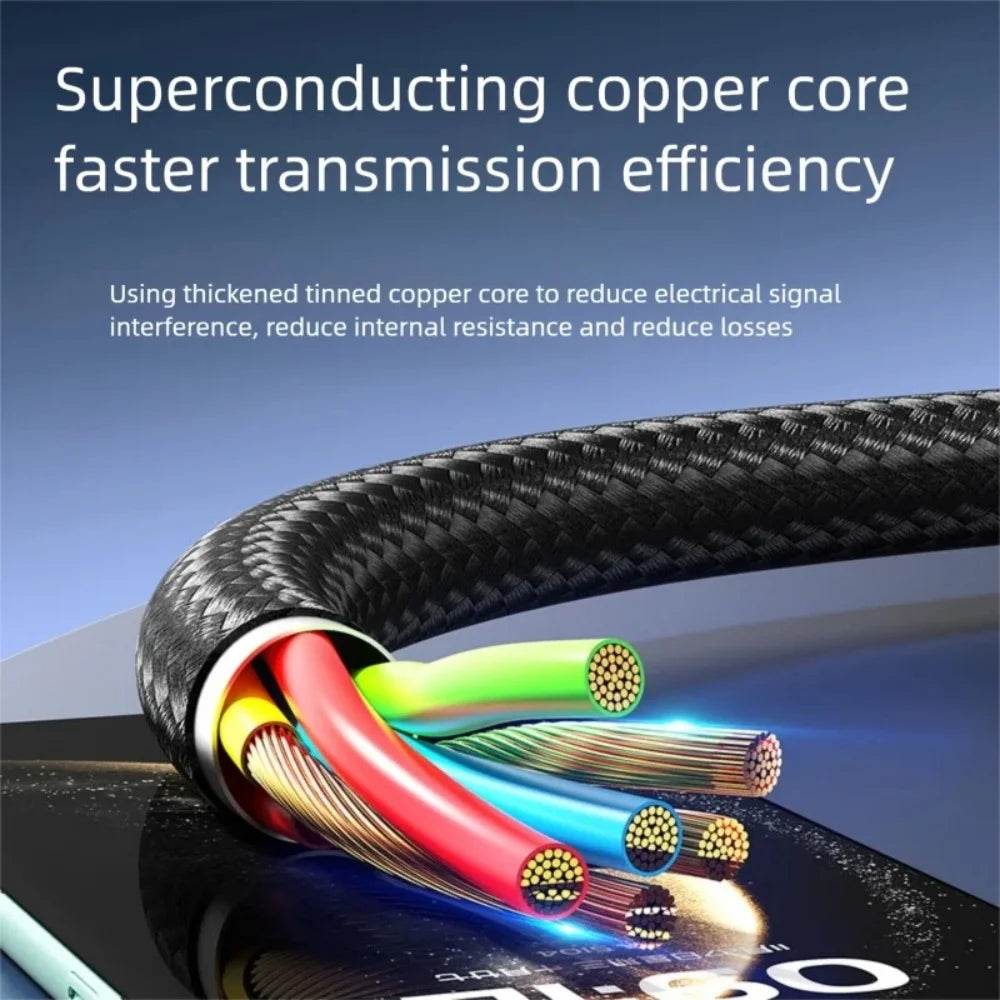 100W USB-C to USB-C Fast Charging Cable 1.5m Braided USB-C Charging Cable QXL