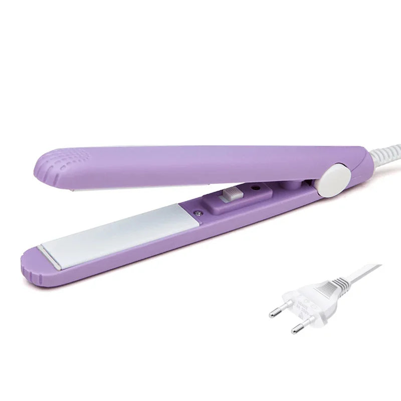 Mini Ceramic Hair Straightener & Curling Clip | Bangs Styler Mini Hair Straightener QXL M406 PURPLE