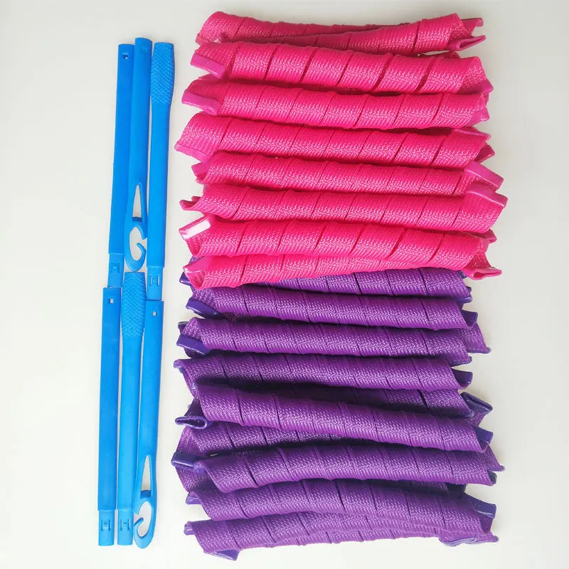 10-Pack Heatless Spiral Hair Curlers | No-Heat DIY Styling Heatless Hair Curlers QXL