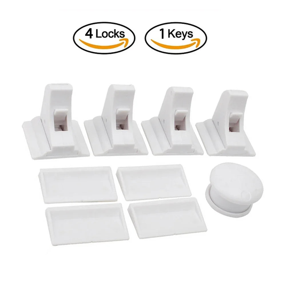 Magnetic Child Safety Cabinet Locks 12+3 Pack | Baby Drawer Latch Baby Cabinet Lock QXL A61 4Looks1Keys