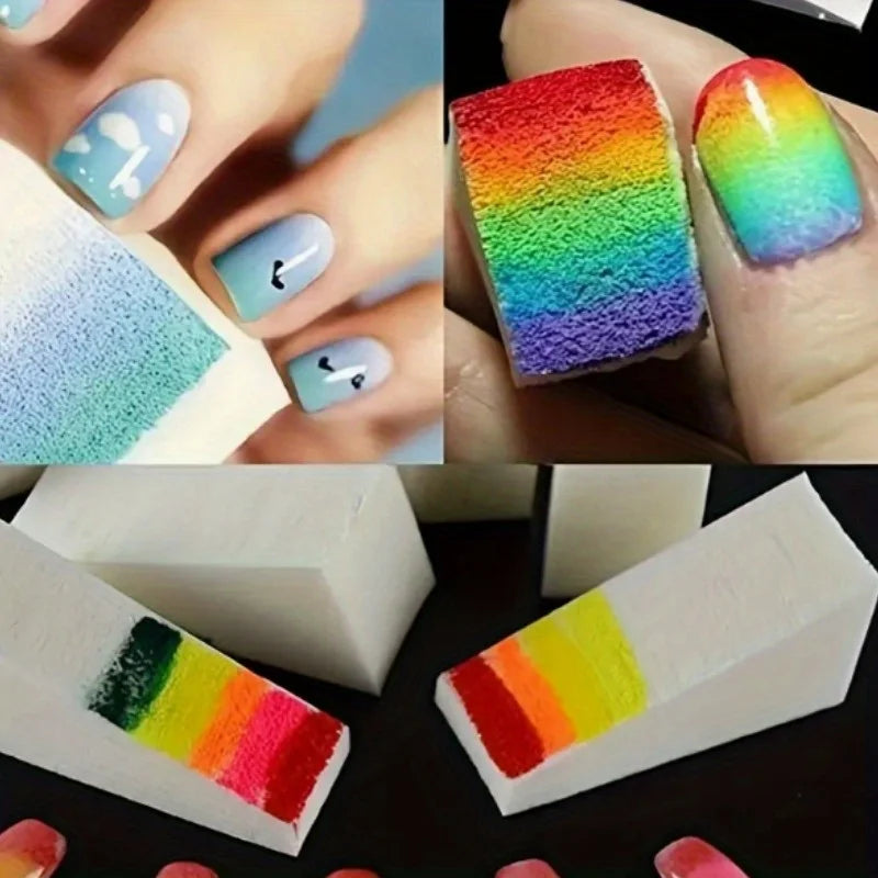 Gradient Nail Art Sponge | Triangle Makeup Wedge Tool Nail Art Sponge QXL