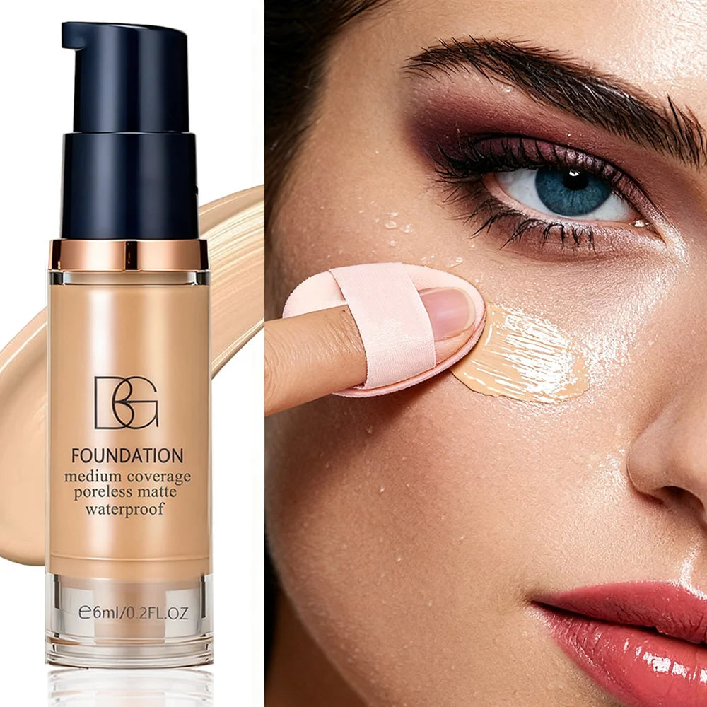 4-Pc Face Base Set: Foundation, Loose Powder & Puffs Foundation Makeup Set QXL