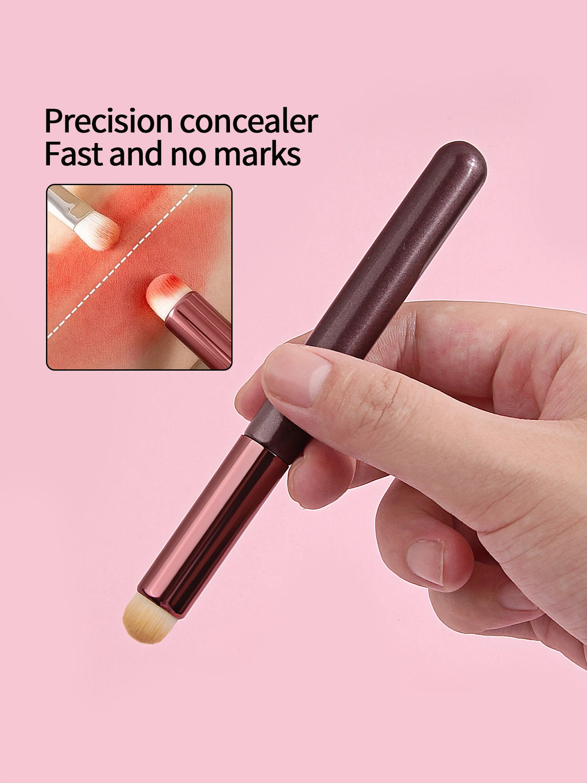 KOSSHOW 2-Pack Round Concealer & Lip Makeup Brushes Makeup Brush Set QXL