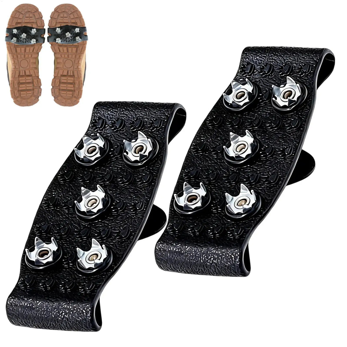 2-Pack 5-Spike Ice Grips for Shoes & Boots | Winter Crampons Ice Grip Crampons QXL Shoe Ice Grips