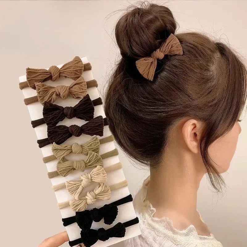 4-Pack Korean High-Elastic Polyester Hair Ties | Ponytail Bands Elastic Hair Ties QXL
