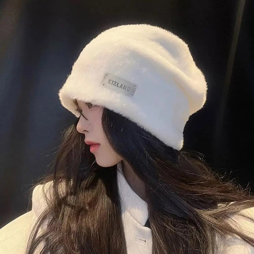 Rabbit Plush Beanie Hat | Unisex Warm Skullcap for Men & Women Plush Beanie Hat QXL