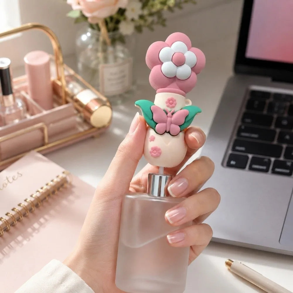 5ml Flower Shape Refillable Perfume Atomizer Bottle | PVC Perfume Atomizer Bottle QXL