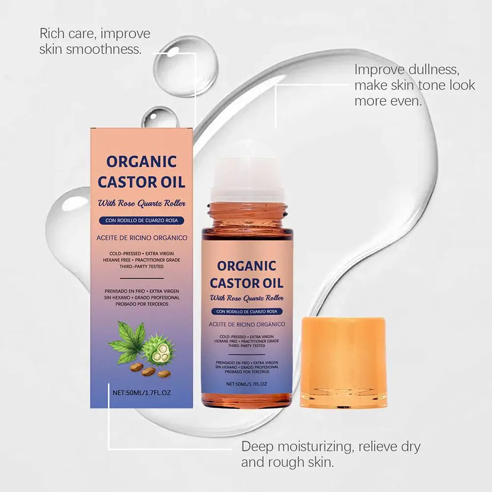 50ml Castor Oil Rollerball Body Oil | Deep Hydration Rollerball Body Oil QXL