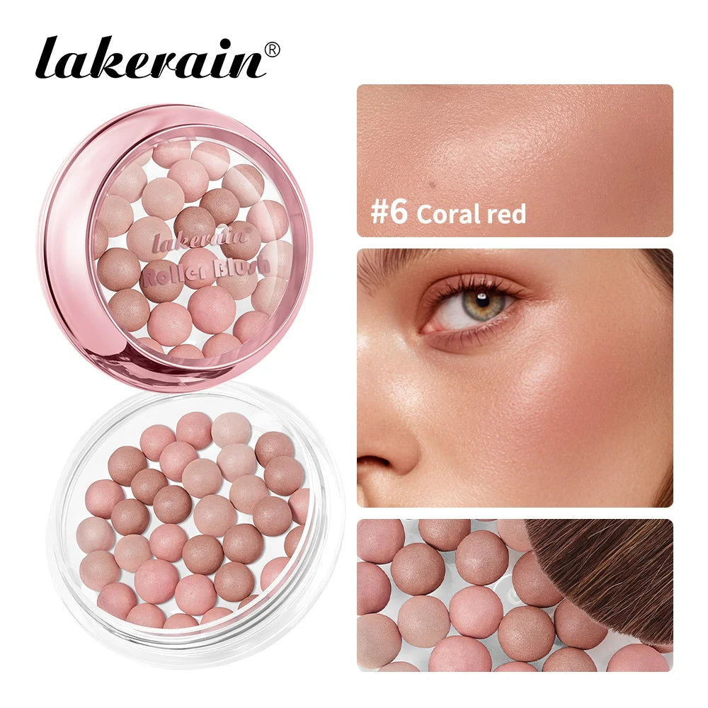 Lakerain Roller Blush Powder Beads | Shimmer Lightweight Shimmer Blush Powder QXL