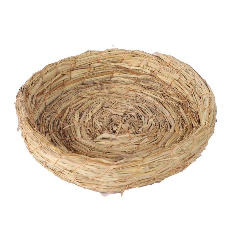 Hand-Woven Grass Bird Nest for Parrots, Finches & Small Birds Woven Bird Nest QXL