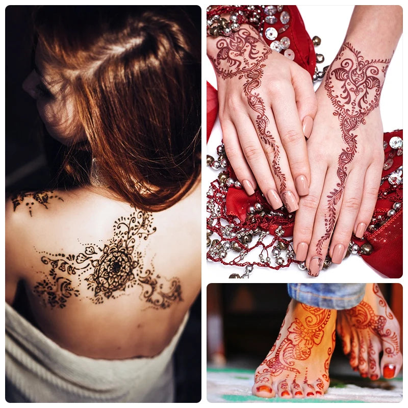 Natural Henna Tattoo Cone | Waterproof Semi-Permanent Body Art Henna Tattoo Cone QXL