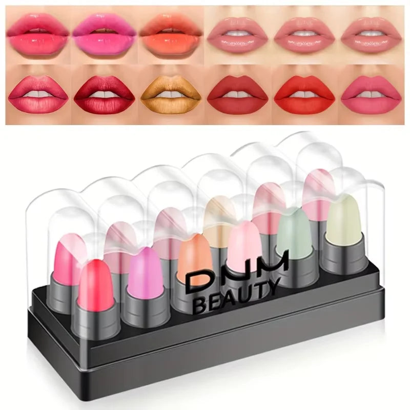 12-Piece Matte Lipstick Gift Set | Waterproof Velvet Lip Gloss Matte Lipstick Set QXL