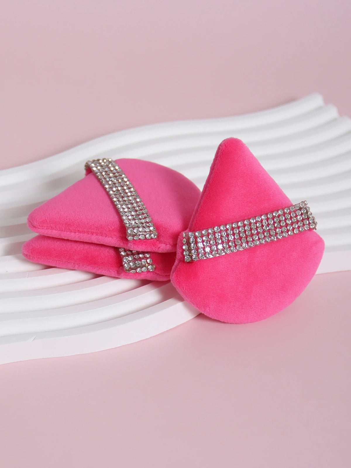 3-Pack Diamond Triangle Powder Puff | Velvet Makeup Sponge Set Makeup Sponge Puff QXL