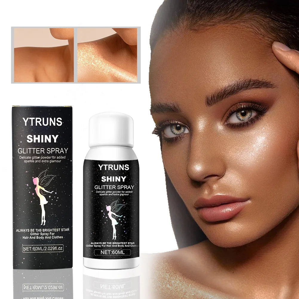 60ml Silver Hair & Body Glitter Spray | Long-Lasting Shimmer Body Glitter Spray QXL