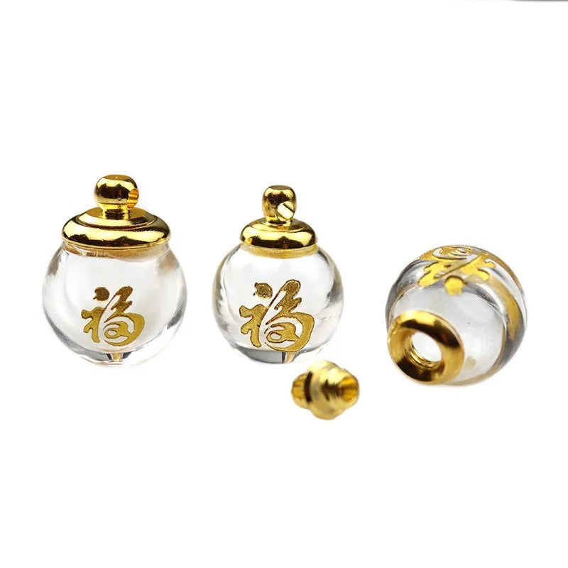 1ml Glass Blessing Vial Pendant | Copper Cap DIY Charm Glass Vial Pendant QXL