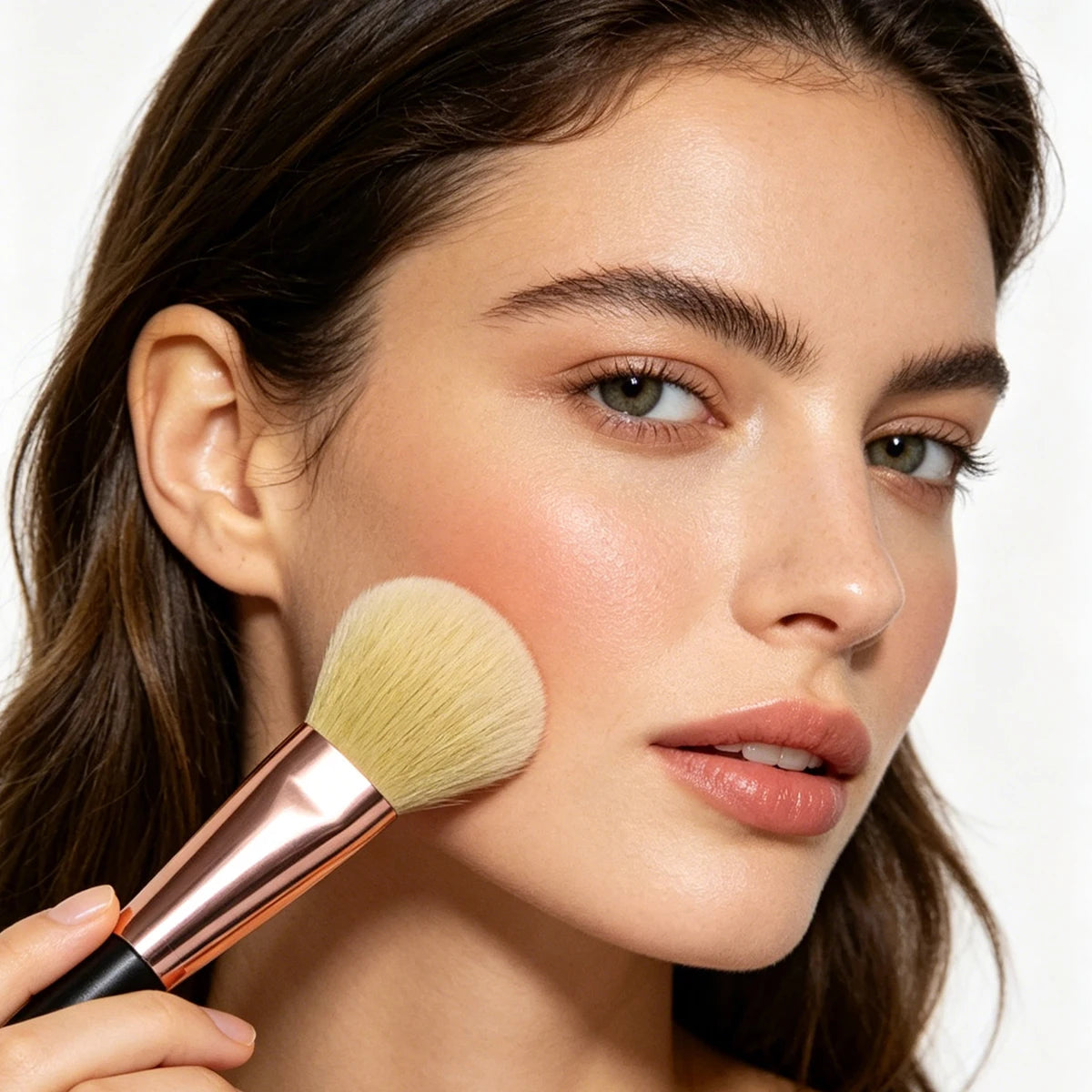 KOSSHOW Blush & Contour Brush | Nylon, Wood Handle Blush Makeup Brush QXL