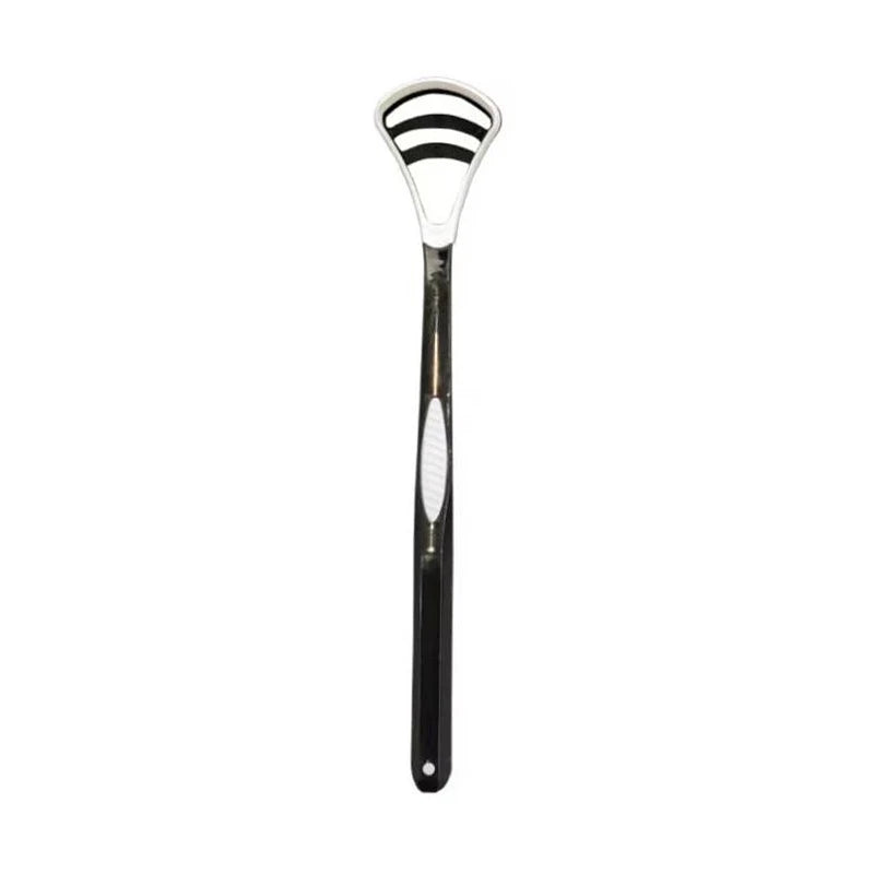 Dual-Sided Silicone Tongue Scraper & Brush | Fresh Breath Tongue Scraper QXL Black