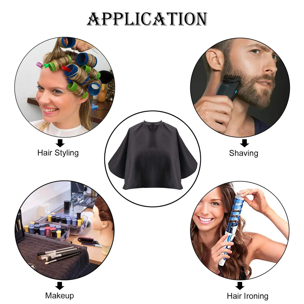 Waterproof Makeup Cape & Salon Bib | Hair Dye Styling Salon Styling Cape QXL