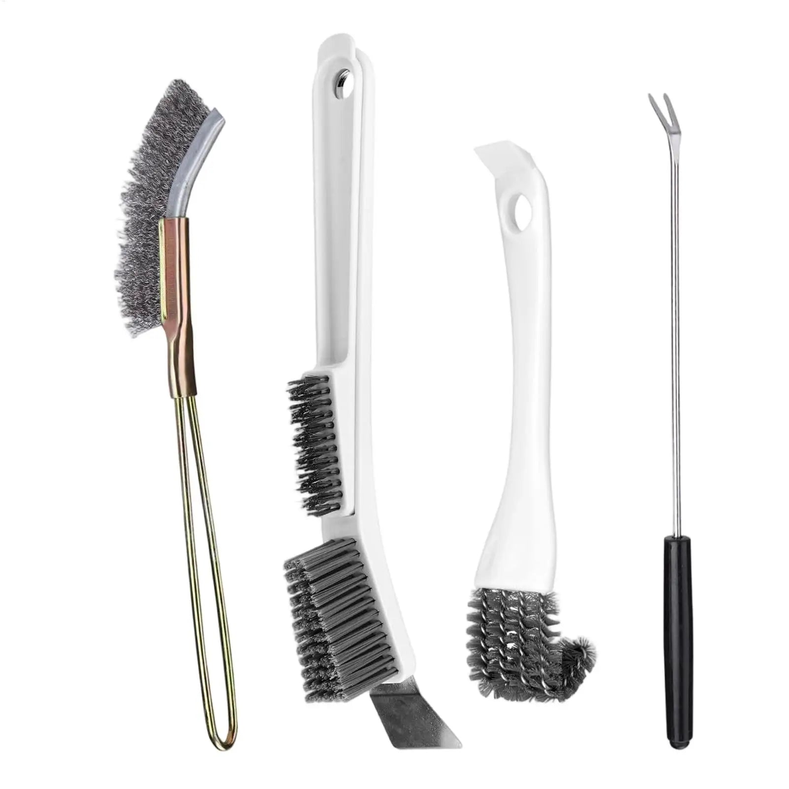 4-Piece Bird Cage Cleaning Brush Set | Long Handle Scrubber Bird Cage Cleaning Kit QXL
