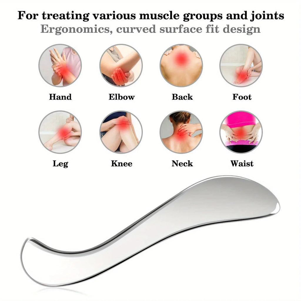 3-Piece Stainless Steel Gua Sha Massage Tool Set with Bag Gua Sha Tool Set QXL