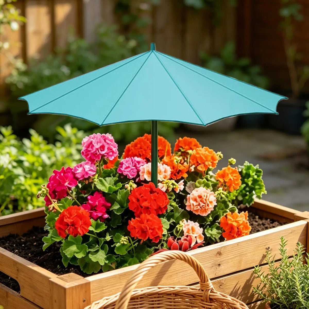 3-Pack Mini Plant Shade Umbrellas with Stakes | 26.5cm Garden Garden Plant Umbrella QXL