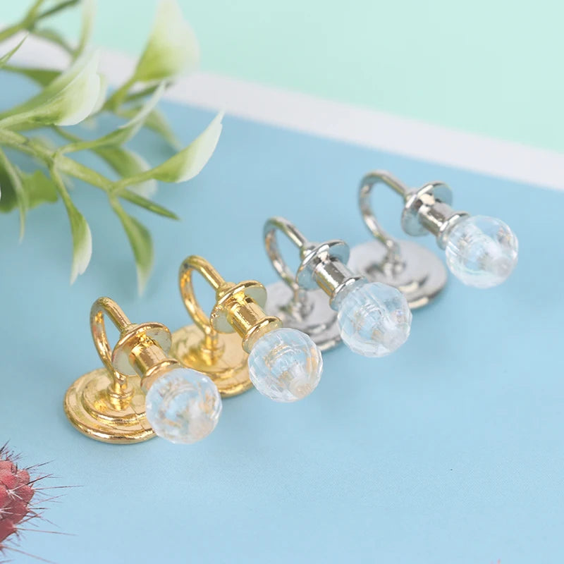 1:12 Dollhouse Miniature Crystal Wall Lamp Pair – Gold & Silver Dollhouse Miniature QXL