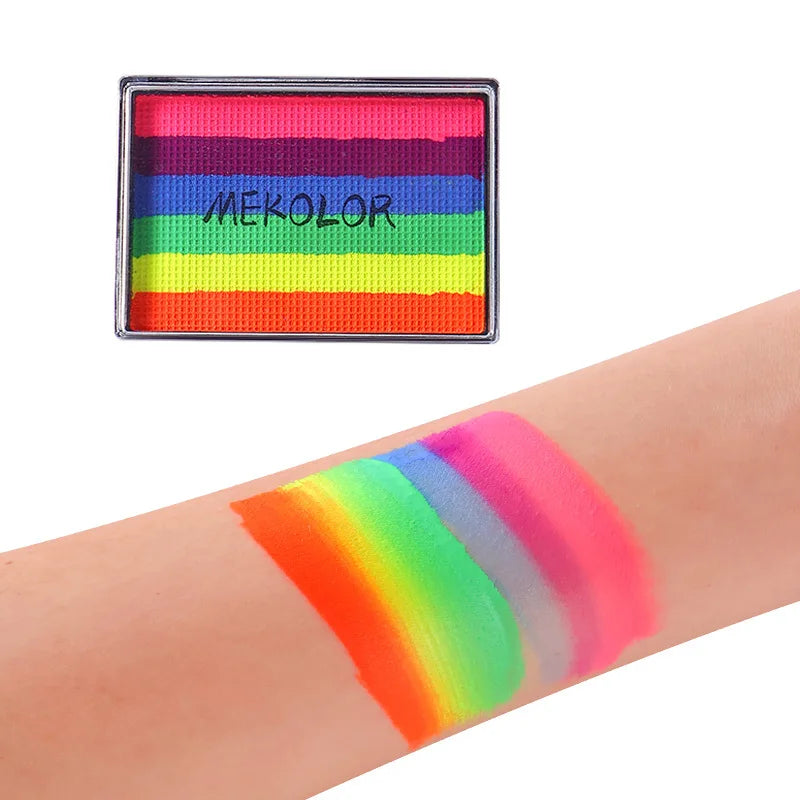 6-Color UV Glow Neon Face & Body Paint | Water-Activated UV Body Paint QXL