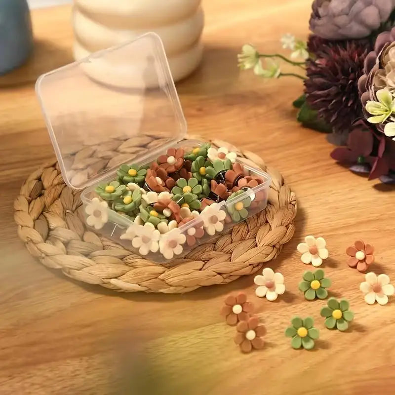Floral Resin Push Pins | Decorative Thumbtacks 10/20-Pack Decorative Push Pins QXL