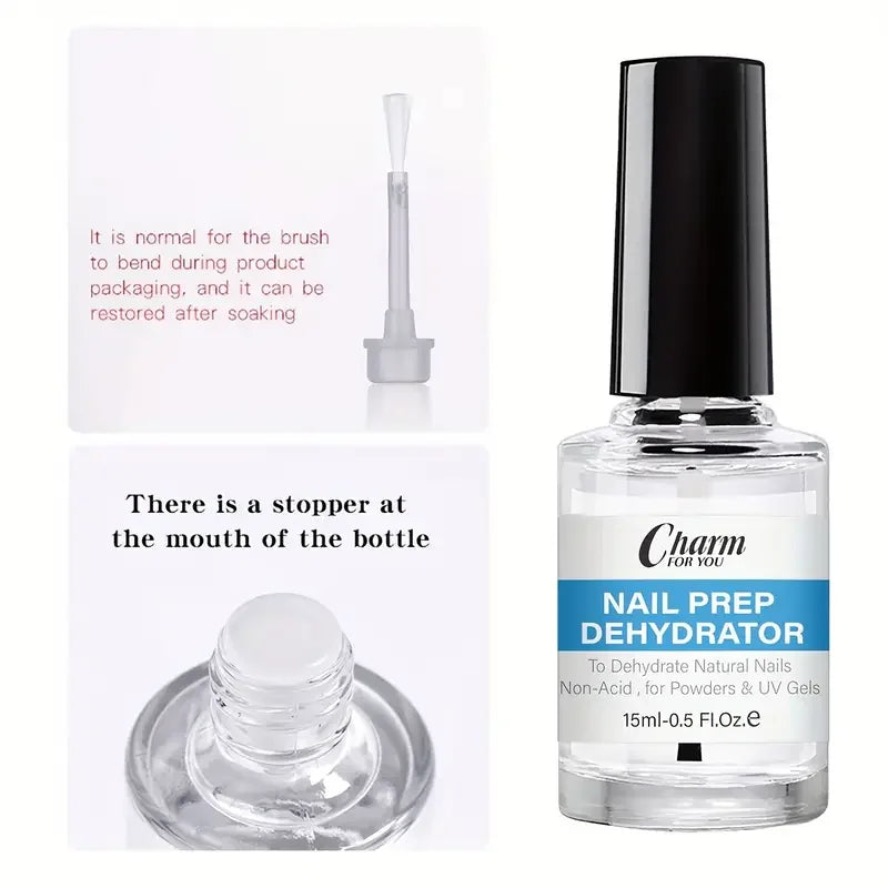VERONNI Nail Dehydrator & Acid-Free Primer Set | 2×15ml Nail Prep Set QXL