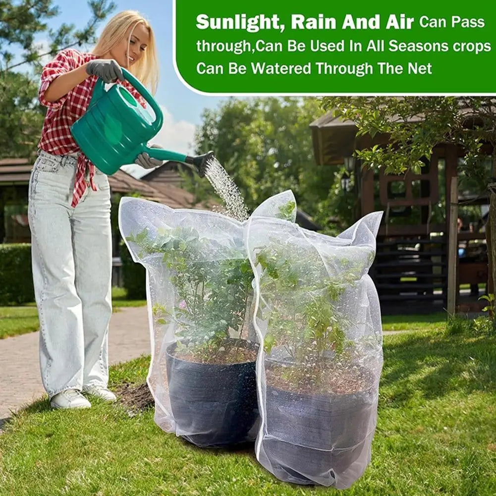 Plant Insect Netting Cover | Zip Drawstring HDPE Mesh Guard Plant Insect Netting QXL