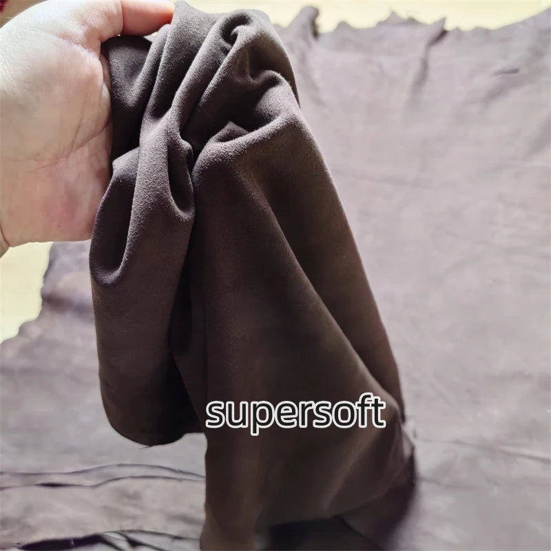 Ultra-Thin Sheepskin Leather Fabric 0.5–0.8mm Brown DIY Sheepskin Leather Fabric QXL