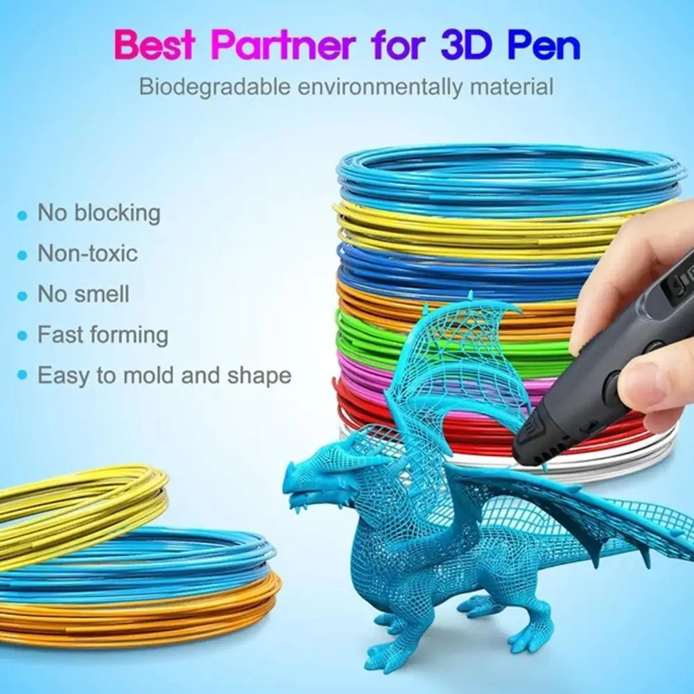 20-Color PLA Filament Refill for 3D Pen – 3M per Color 3D Pen Filament QXL