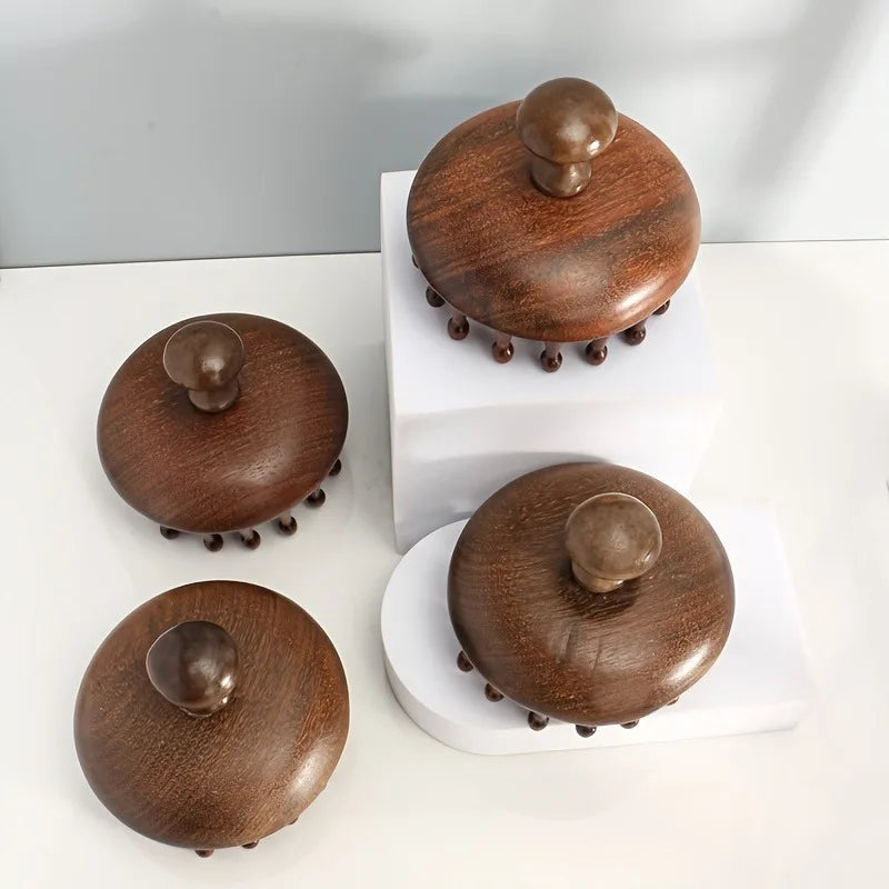 Wooden Round Disc Massage Hair Comb Set | Anti-Static Massage Hair Comb QXL