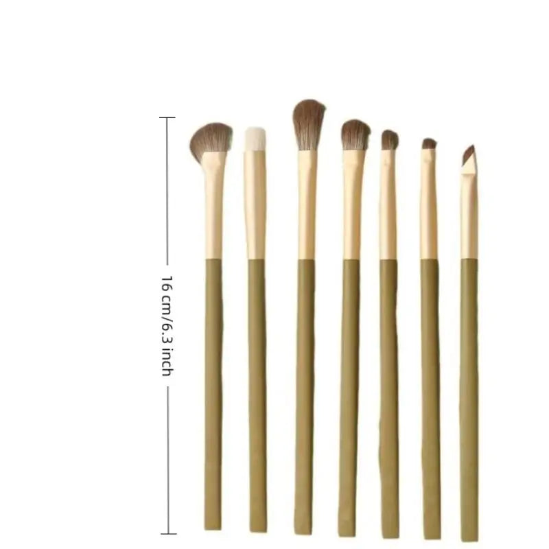 7/8-Pc Avocado Green Eye Makeup Brush Set + PU Case Eye Makeup Brush Set QXL
