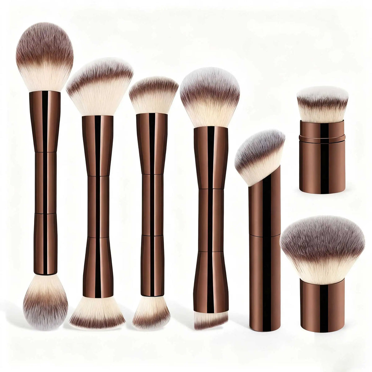 LUXEBLEND Double-Head Makeup Brush Set – Foundation & Blush Makeup Brush Set QXL 52032K