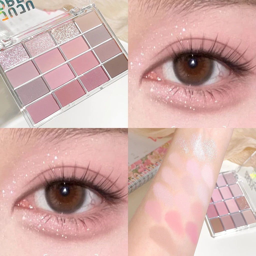 JUJU Dream 16-Color Earth Tone Eyeshadow Palette – Matte & Shimmer Eyeshadow Palette QXL