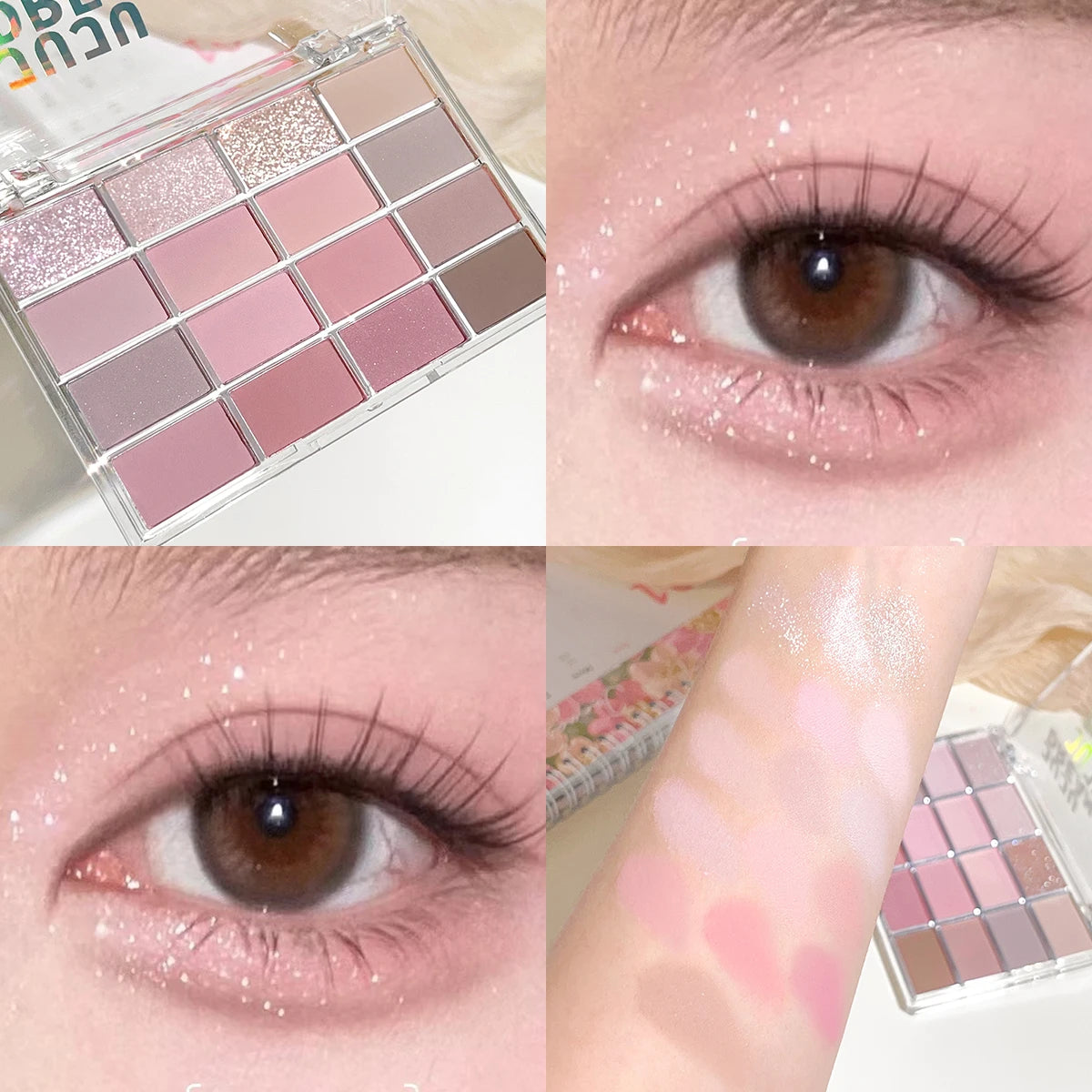 JUJU Dream 16-Color Earth Tone Eyeshadow Palette – Matte & Shimmer Eyeshadow Palette QXL