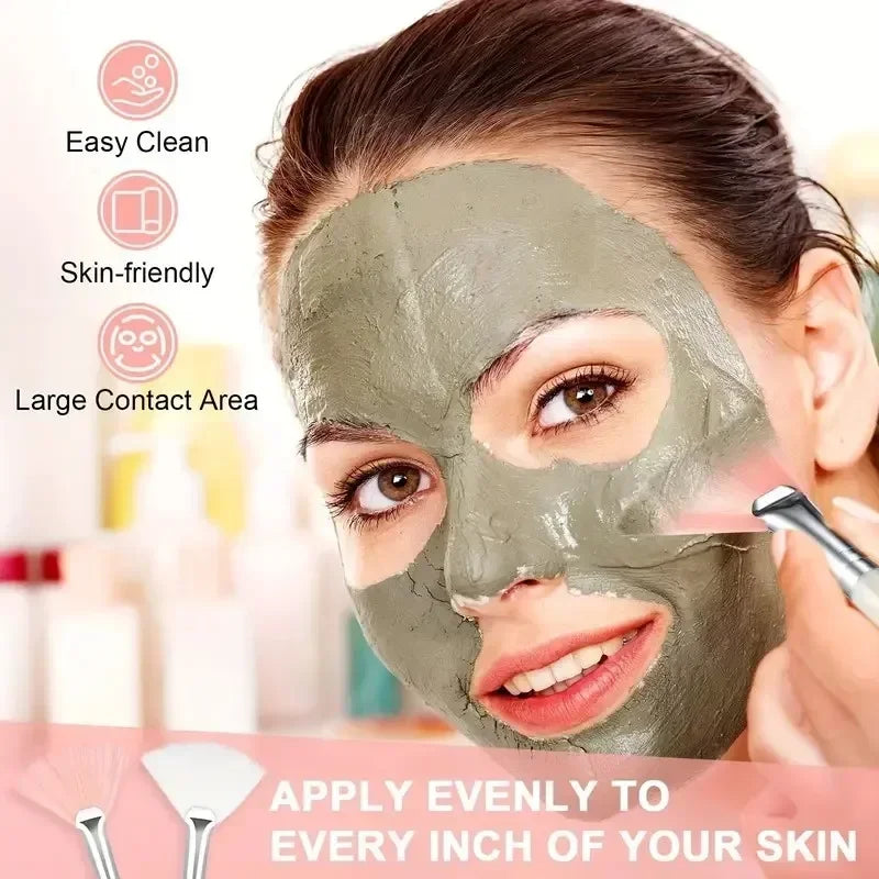 Fan Shape Face Mask Applicator Brushes | 3, 6 or 12 Pack Face Mask Brush Set QXL
