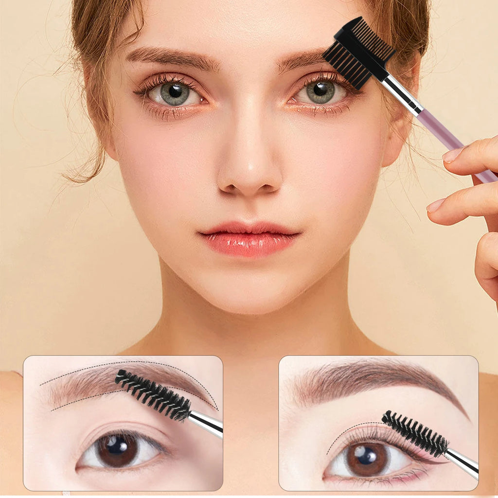 3-Head Spoolie Eyebrow & Eyelash Brush Set | 1/2/5 Pack Spoolie Brush Set QXL