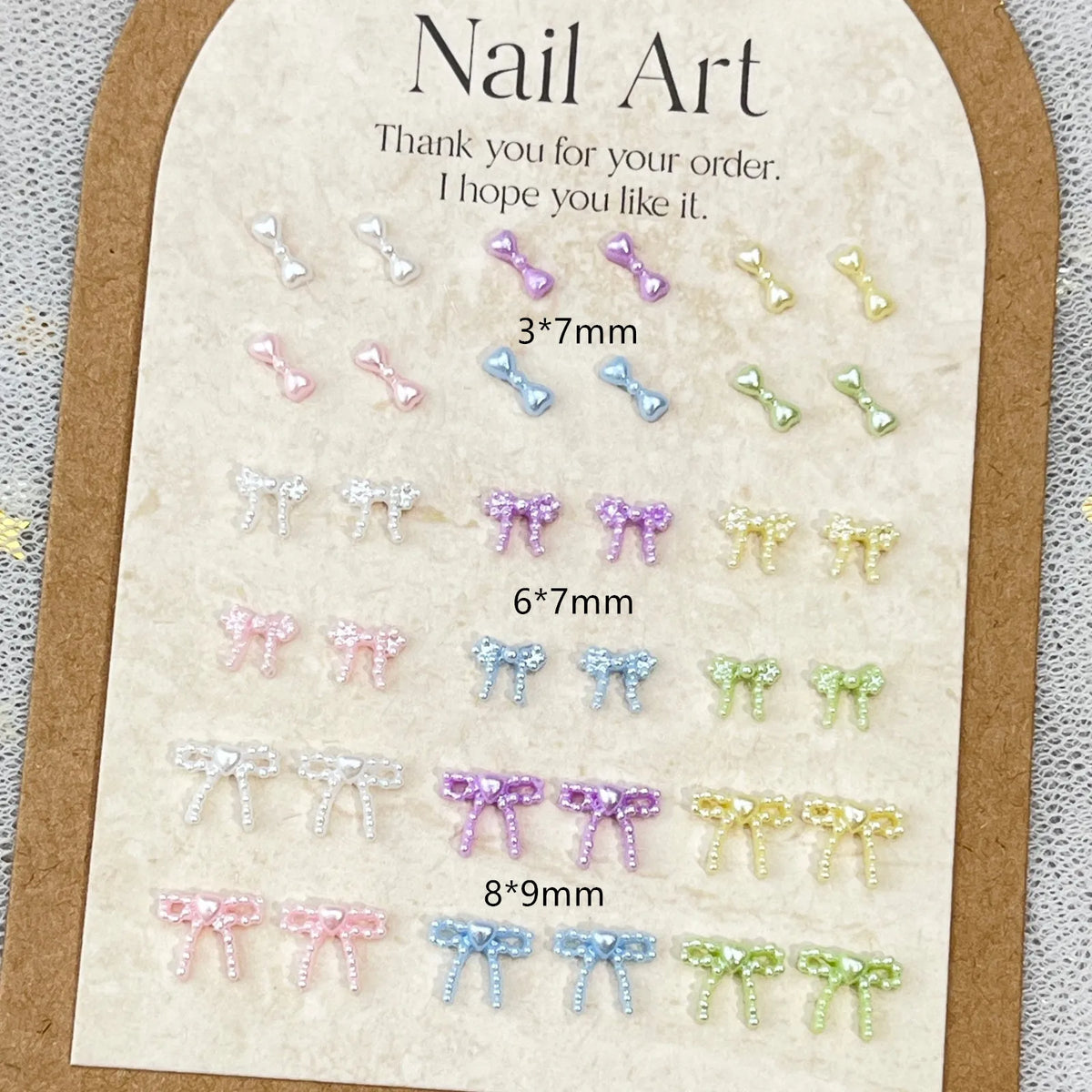20-Pack 5D Resin Pearl Bow Nail Art Charms | Macaron Bowknot Nail Art Charms QXL