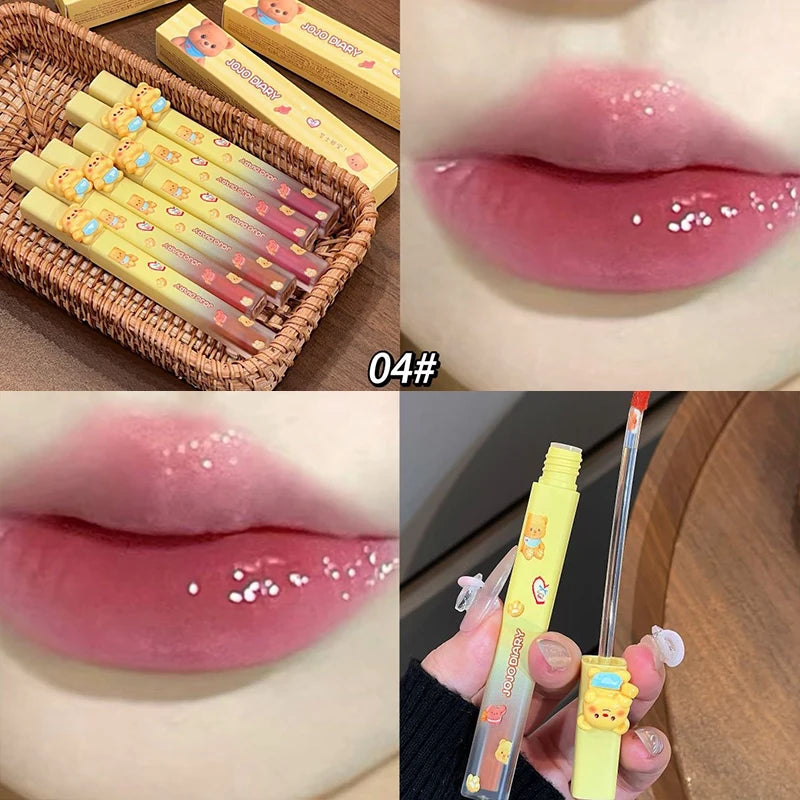 Cheesy Bear Mirror Lip Glaze – Sheer Nude Glossy Lip Gloss Lip Gloss QXL 04