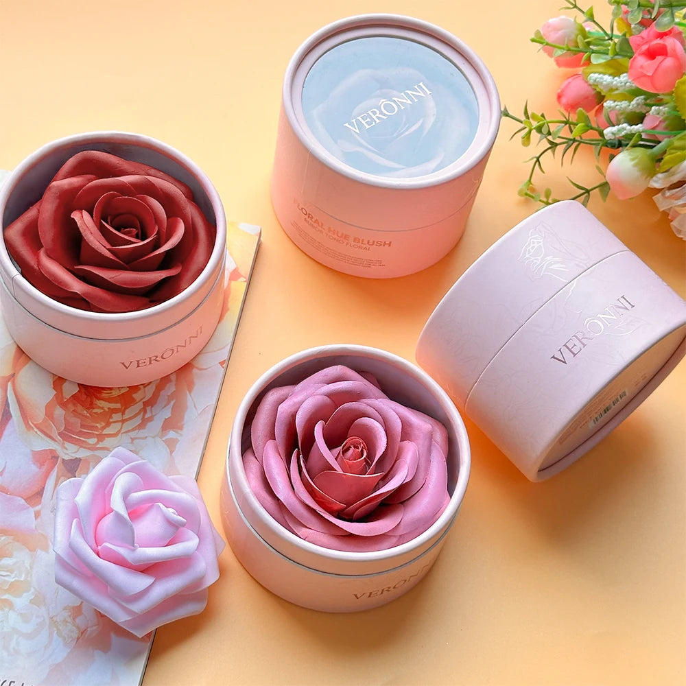 4-Color Rose Petal Cream Blush | Waterproof Natural Matte Finish Cream Blush Palette QXL