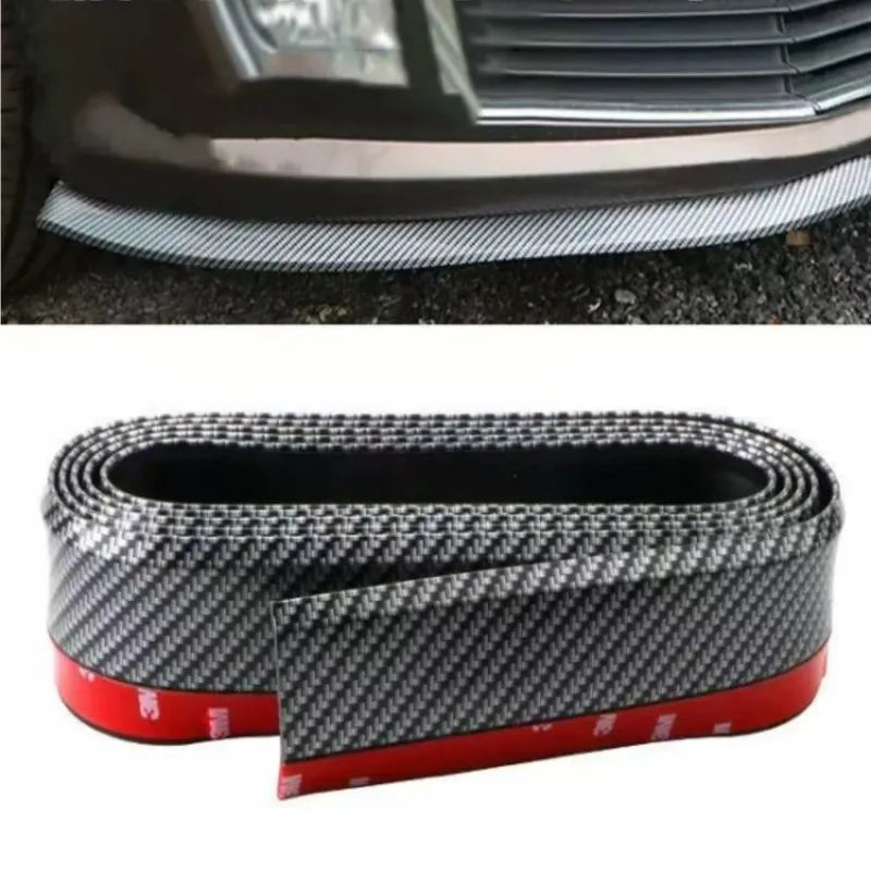 Carbon Fiber Rubber Front Bumper Lip Strip | Anti-Collision Bumper Lip Strip QXL