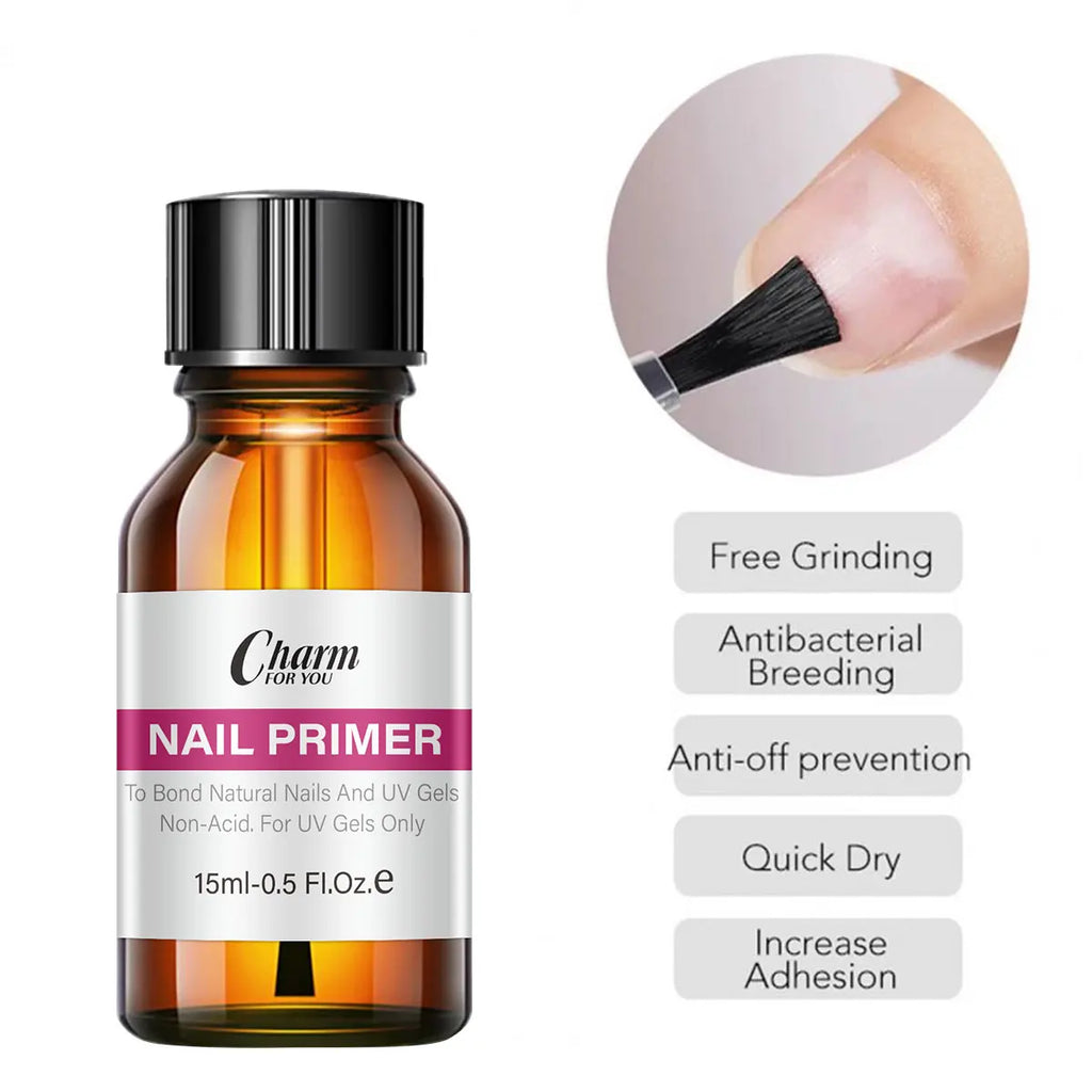 VERONNI Nail Dehydrator & Acid-Free Primer Set | 2×15ml Nail Prep Primer Set QXL