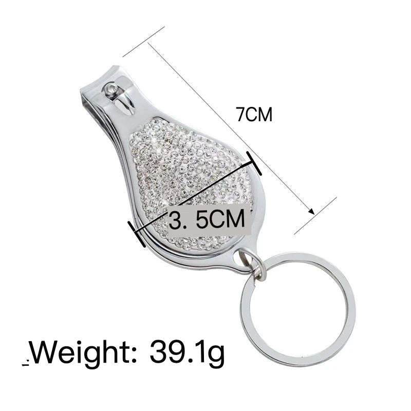 Diamond-Encrusted 2-in-1 Nail Clippers | Stainless Steel Nail Clipper QXL