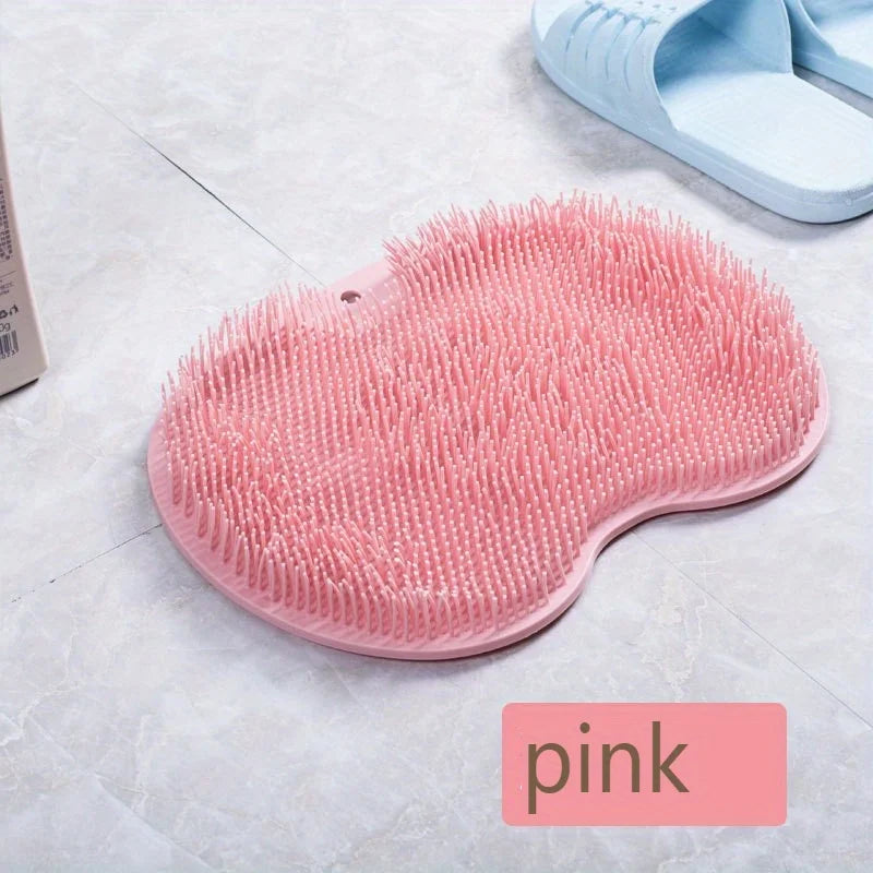 Exfoliating Foot Brush & Back Scrubber | Anti-Slip Suction Cup Foot & Body Scrubber QXL Pink