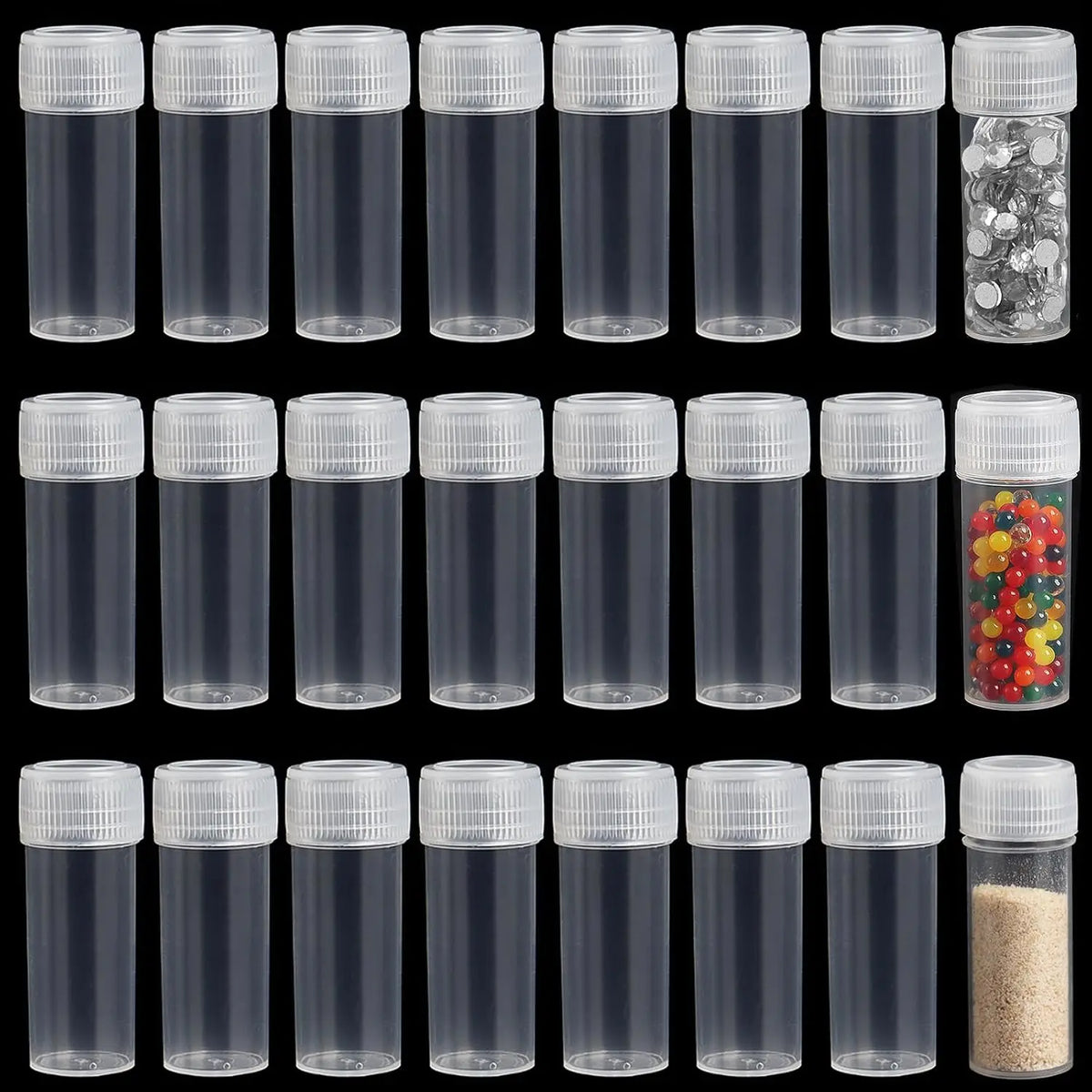 5ml Plastic Mini Sample Vials Leak-Proof Caps | 20/100/200 Pack Mini Sample Vials QXL