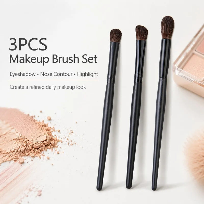 Pony Hair Makeup Brush Set – Eyeshadow, Contour & Highlight Makeup Brush Set QXL